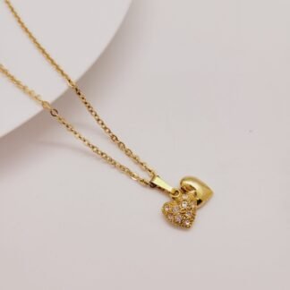 DIJE CORAZON DOBLE C/ STRASS