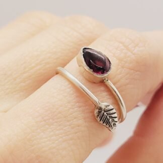 ANILLO AMATISTA HOJA AJUSTABLE