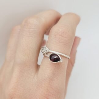 ANILLO GRANATE HOJA AJUSTABLE