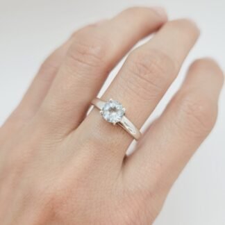 ANILLO PLATA 925 4 PUNTAS TOPACIO AZUL J01S024