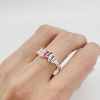 ANILLO PLATA 925 CIRCONIAS FACETADAS DE COLORES J01S039