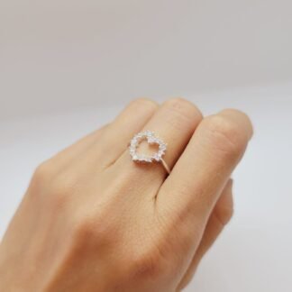 ANILLO CORAZON CALADO C/CIRCONIAS