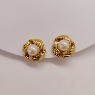 CARAVANAS CLIP FLOR C/ PERLA