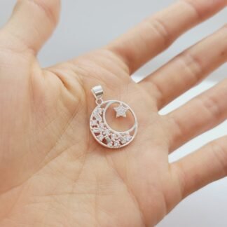 DIJE LUNA Y ESTRELLA PLATA 925