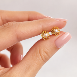 CARAVANAS MINI FLOR CON PERLA