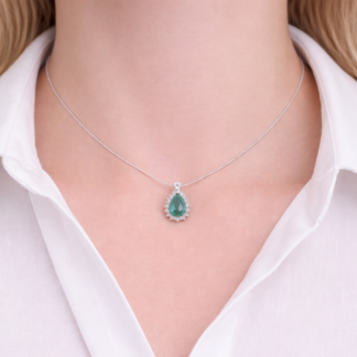 CADENAS + DIJE PLATA Y RODIO 40cm J02R016