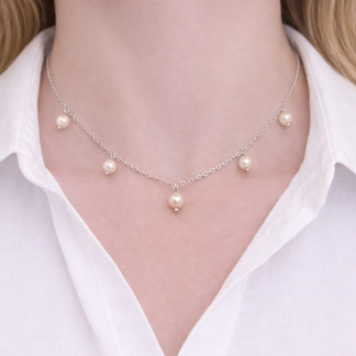 CADENA + DIJES PLATA Y RODIO 40cm J02R006