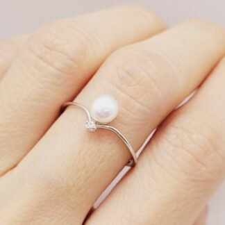 ANILLO BIWA Y CIRCONIA 18mm.