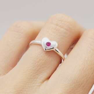 ANILLO CORAZON CON SOLITARIO