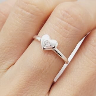 ANILLO CORAZON CON SOLITARIO 14mm.