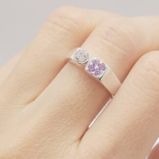 ANILLO COLEC QUADRADO DE CIRCONIAS 14mm.