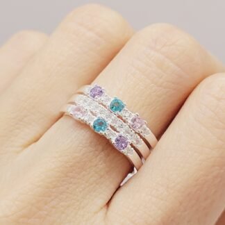 ANILLO 3 LINEAS DE CIRCONIAS 17mm.