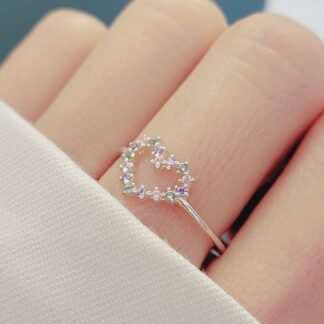 ANILLO CORAZON CRAVEJADO MEDIO