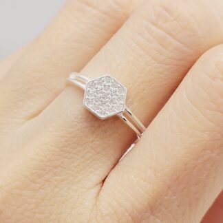 ANILLO SEXTAVADO 19 CIRCONIAS