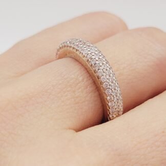 ANILLO BANANITA C/3 LINEAS DE CIRCONIAS