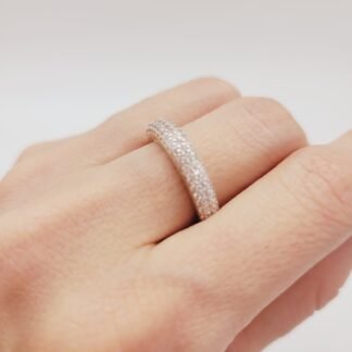 ANILLO BANANITA C/3 LINEAS DE CIRCONIAS