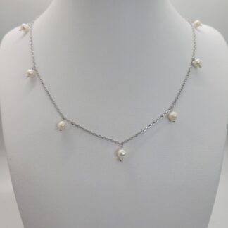 CADENA + DIJES PLATA Y RODIO 40cm J02R006