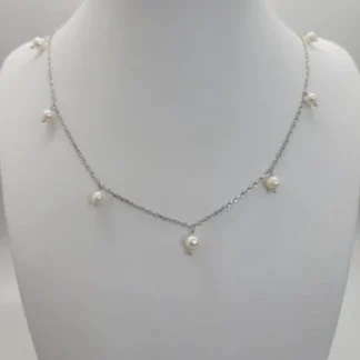 CADENA + DIJES PLATA Y RODIO 40cm J02R006