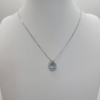 CADENA + DIJE PLATA Y RODIO  40cm J02R015