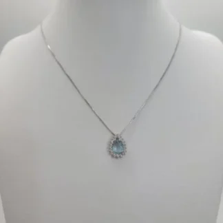 CADENA + DIJE PLATA Y RODIO  40cm J02R015