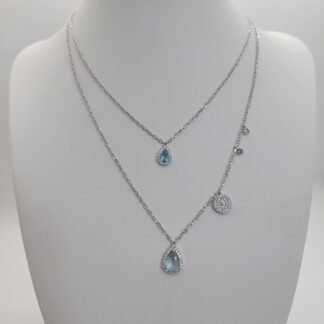 CADENA + DIJES PLATA Y RODIO 40cm J02R018