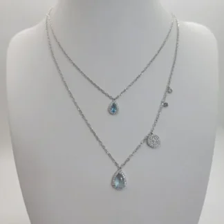 CADENA + DIJES PLATA Y RODIO 40cm J02R018