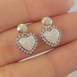 CARAVANA CORAZON 82 CIRCONIAS PLATA 925