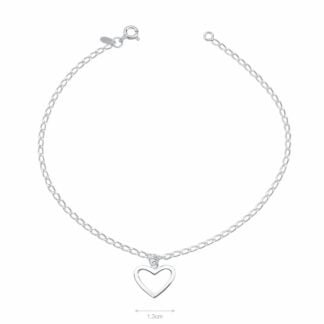 TOBILLERA CORAZON C/CADENA GRUMET SL 22cm.