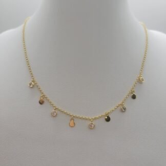 CADENA + DIJES BAÑO EN ORO 18K 40cm J02G057