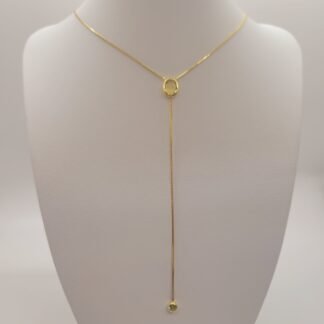 CADENA + DIJE BAÑO DE ORO 18K 40cm J02G054