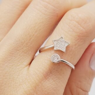 ANILLO PLATA 925 AJUSTABLE DE ESTRELLA J01S274