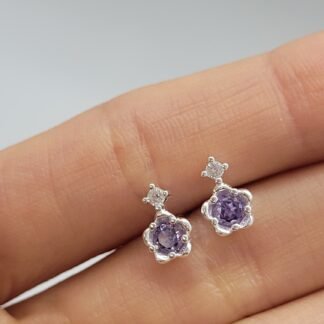 CARAVANAS FLOR PLATA 925 J03S227