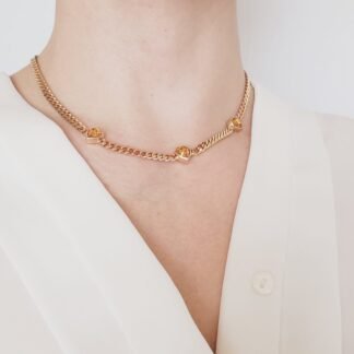 Choker Cadena Grumet con Cristales 40 cm