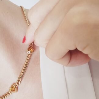 Choker Cadena Grumet con Cristales 40 cm