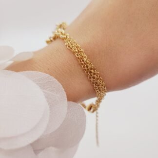 Pulsera Multicadena Con Corazón 17cm