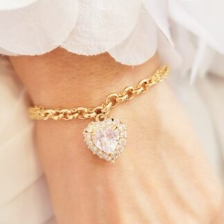 Pulsera Multicadena Con Corazón 17cm