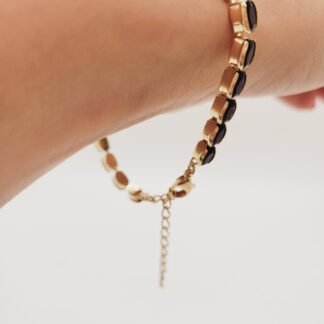 Pulsera Negra Facetada 17cm