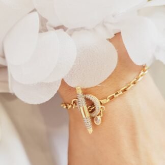 Pulsera con Cierre Toggle y Detalle de Circones 17cm