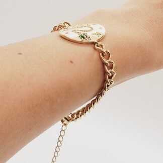 Pulsera de Medallón con Serpiente Pavé