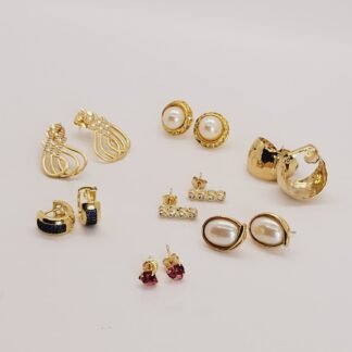 Set de 7 Caravanas Baño de Oro