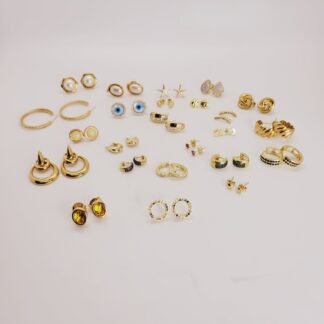 Set de 23 Caravanas Baño de Oro