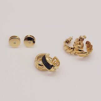 Set de 3 Caravanas Baño de Oro