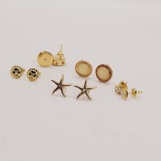 Set de 5 Caravanas Baño de Oro